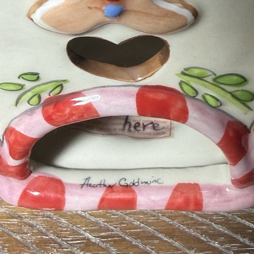 2009 Blue Sky Heather Goldminc Gingerbread Cottage/House Candle Holder Christmas - Picture 9 of 14